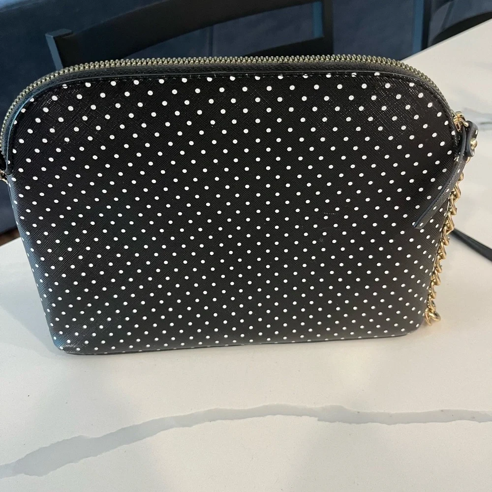 NANETTE LEPORE‎ Dome Black And White Polka Dot Crossbody Bag